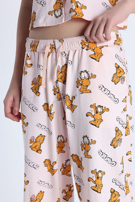 Zivame Garfield Collection Knit Cotton Loungewear Set - Pink Dogwood — image 8